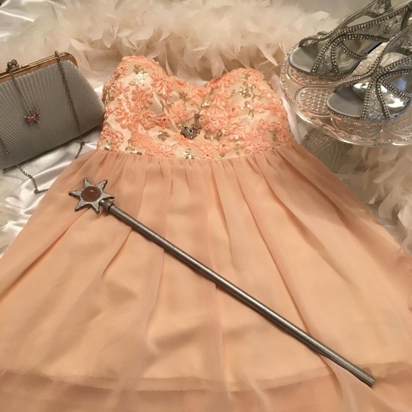 ADORABLE vintage peach baby doll style FAIRY DRESS! - Picture 12 of 16